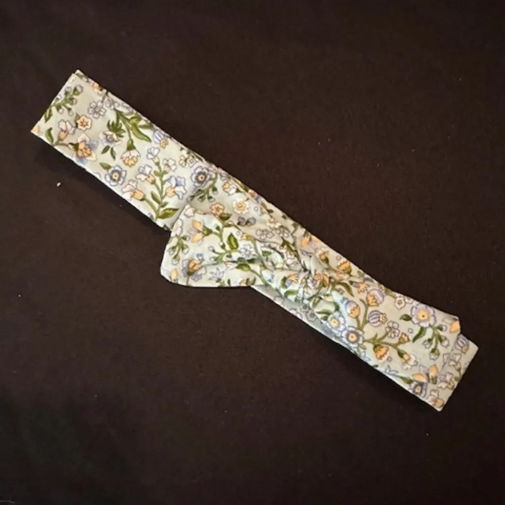 Light Blue Flower Print Knot Headband  LBFLWR  Handmade NWT Boutique